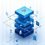 Illustration showing layered blocks representing scalable infrastructure architecture